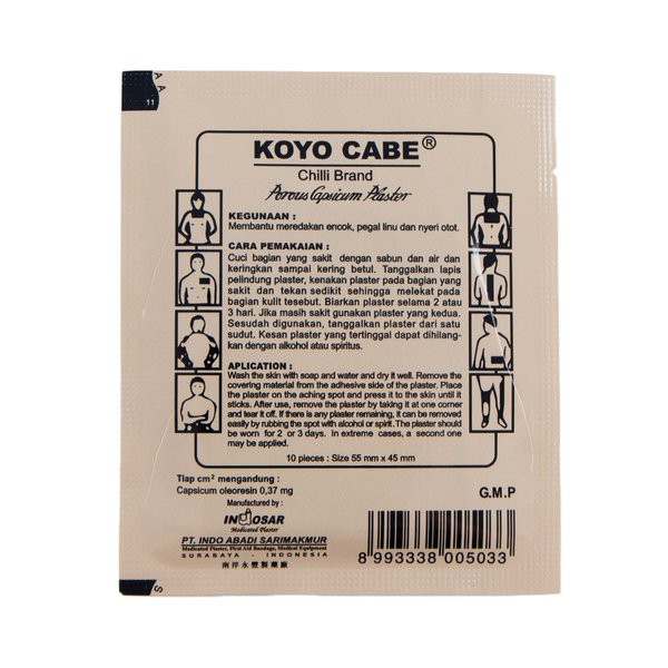 Jual MUMTAAZZTORE INDOSAR Koyo Cabe Chili Brand Porous Capsicum Plaster ...