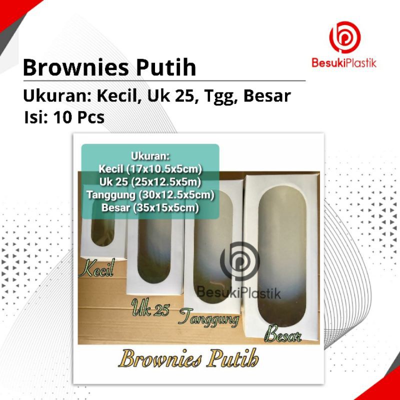 Jual Dus Brownies Putih / Kerdus Brownies Putih / Dos Brownies / Kardus ...