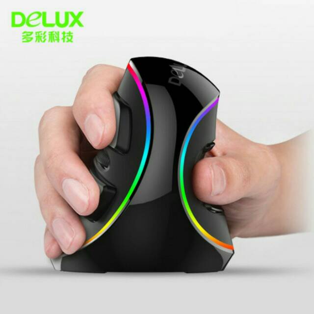 Jual DELUX M618 RGB VERTICAL WIRED OPTICAL ERGONOMIC MOUSE 4000 DPI ...