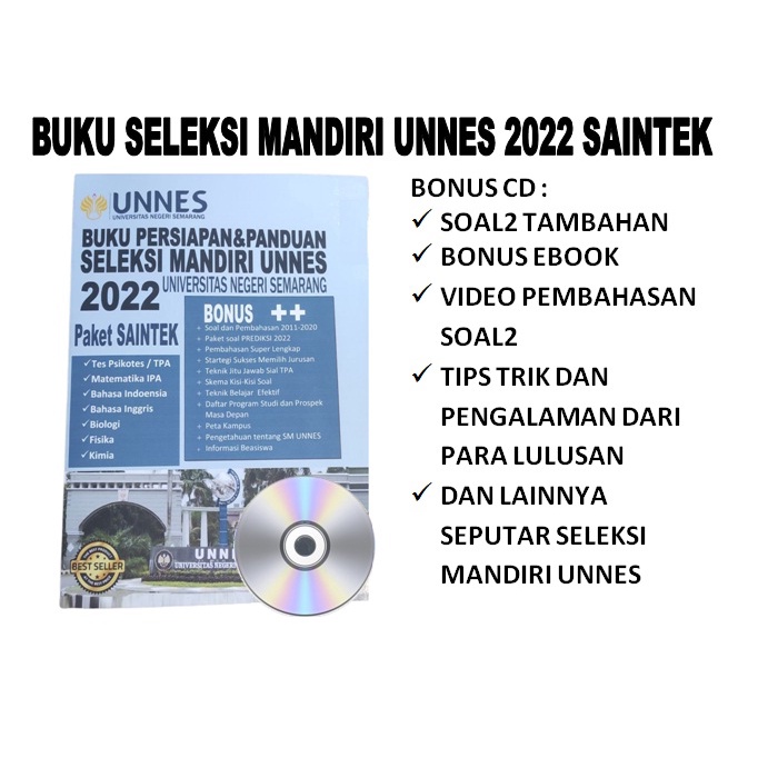 Jual BUKU PERSIAPAN DAN PANDUAN SELEKSI MANDIRI UNNES 2022 SAINTEK ...