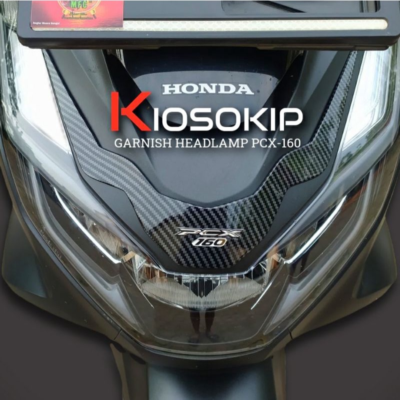 Jual garnish PCX 160 carbon celup / garnish lampu / garnish headlamp