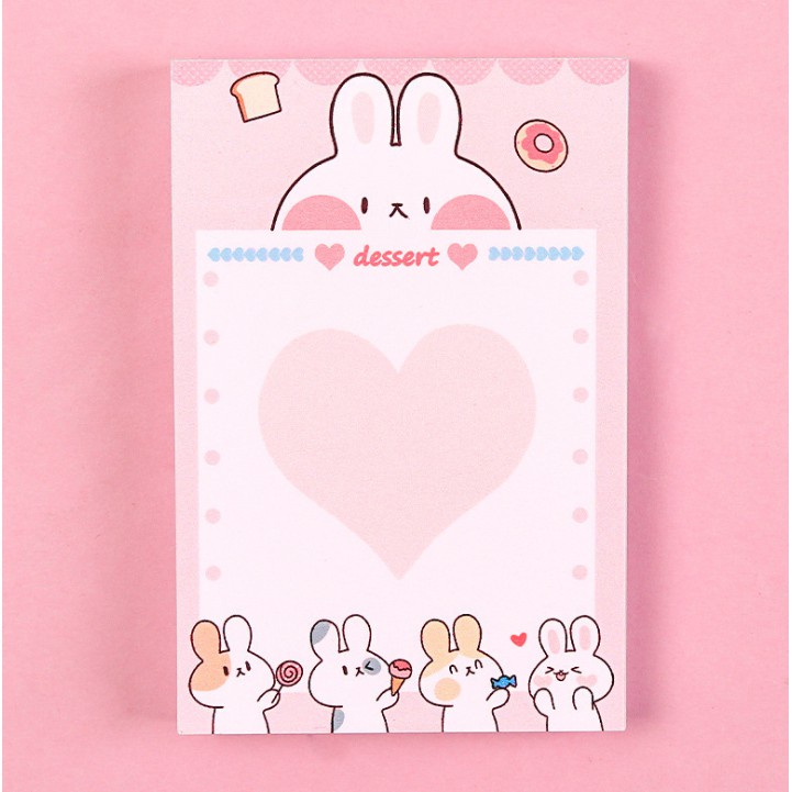 Jual MEMO TEMPEL STICKY NOTE TEBAL MOTIF KELINCI LUCU / MEMO TEMPEL ...