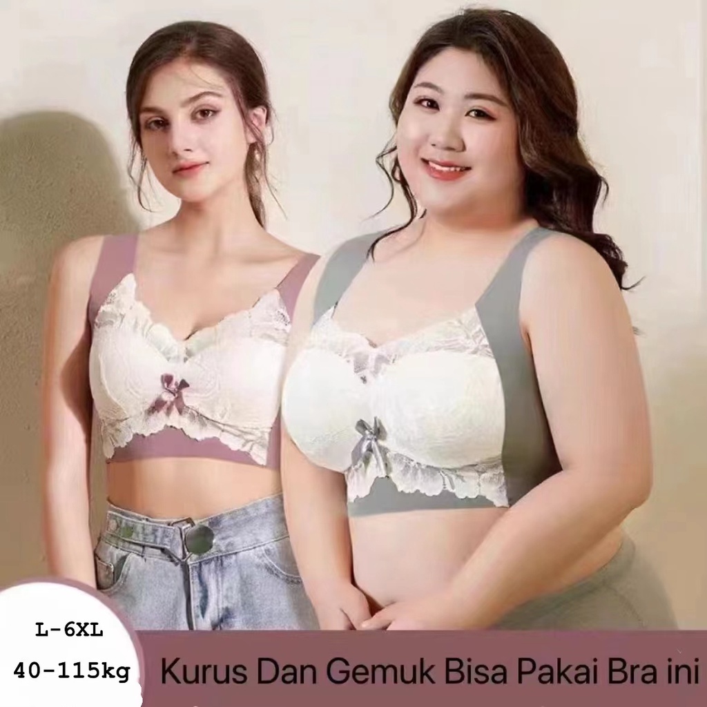 Seamless bra jumbo big size model sport bra - L, Putih