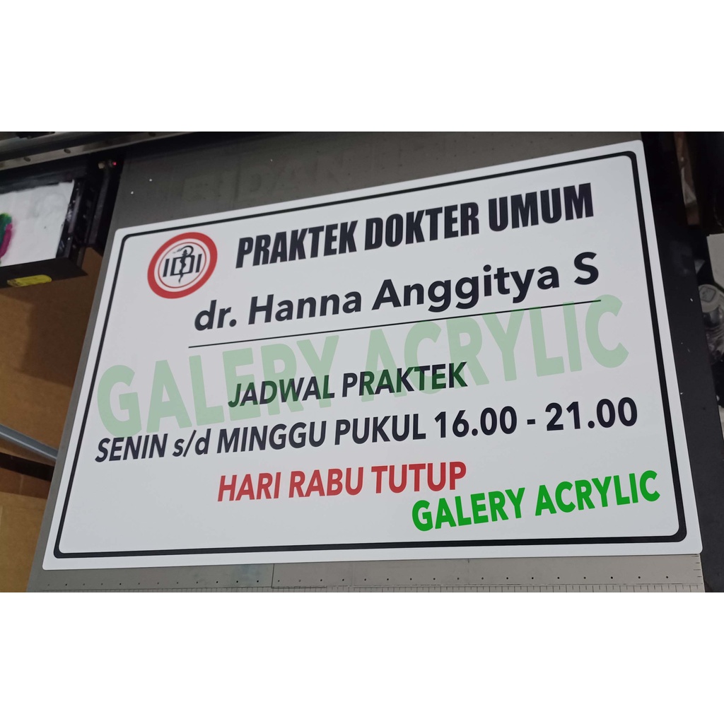 Jual Sign Label Acrylic Sign Board Acrylic Papan Nama Akrilik Papan Jadwal Dokter Perawat