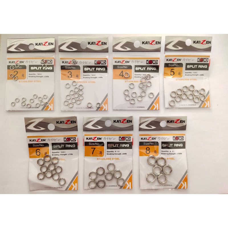 Jual Perlengkapan Mancing Kaizen Keiko Split Ring no. 2 3 4 5 6 7 8 ...