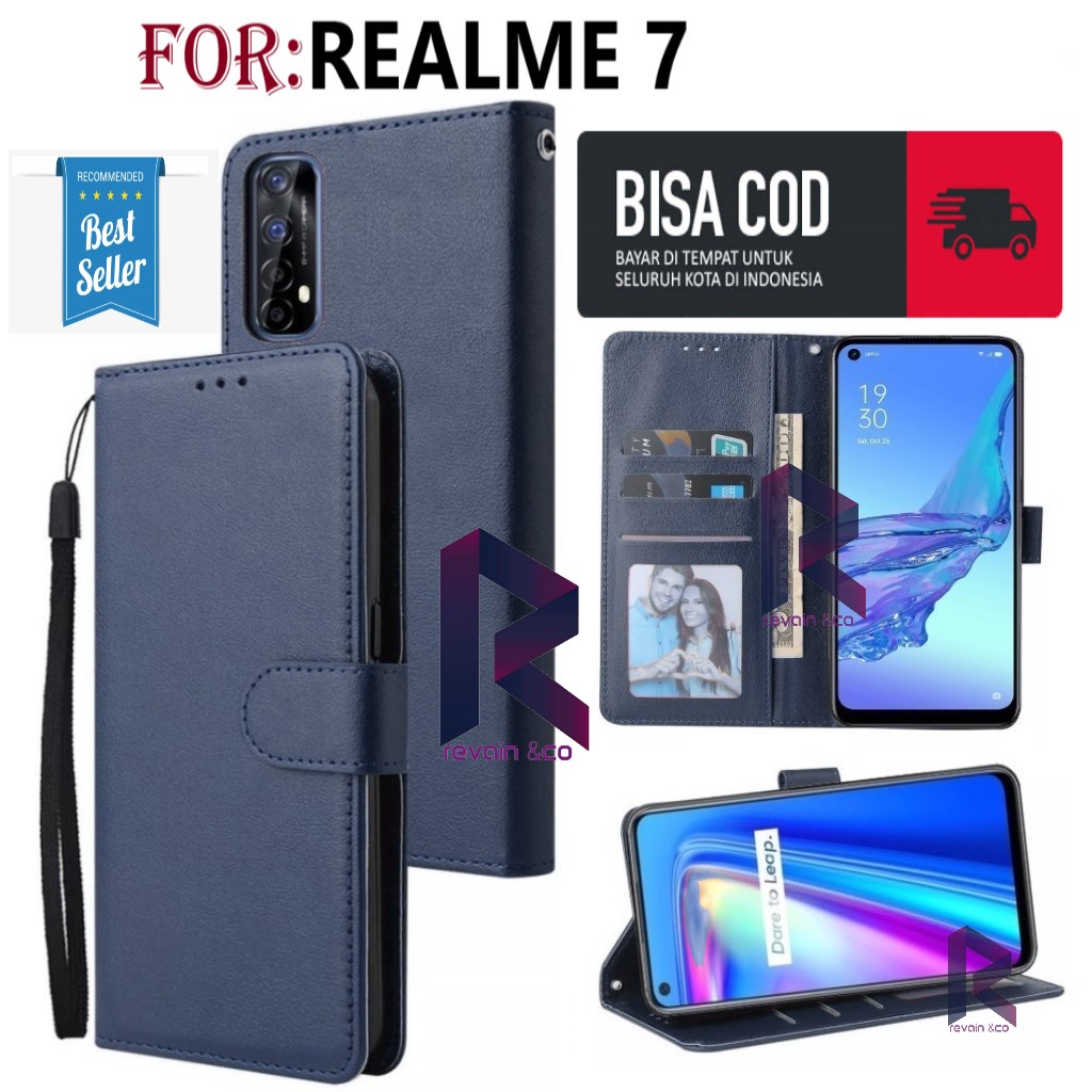 FLIP COVER REALME FLIP WALLET LEATHER KULIT PREMIUM SARUNG BUKA TUTUP  KESING HP FLIP CASE REALME