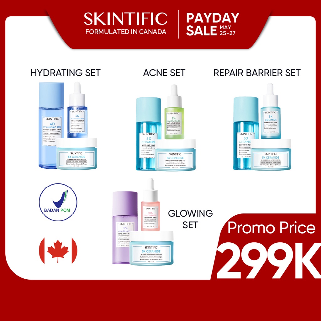 Jual SKINTIFIC 3 pcs Paket Skincare with toner - 4D Hyaluronic Acid (HA ...