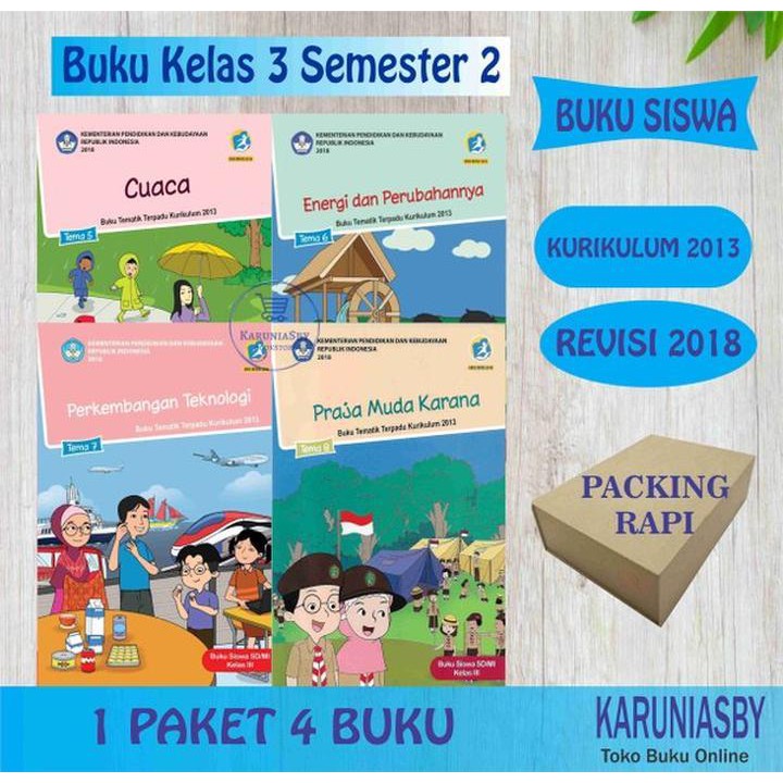Jual Buku Kelas 3 Tema 5678 - Semester 2 - Paket 4 Buku - Edisi 2018 ...