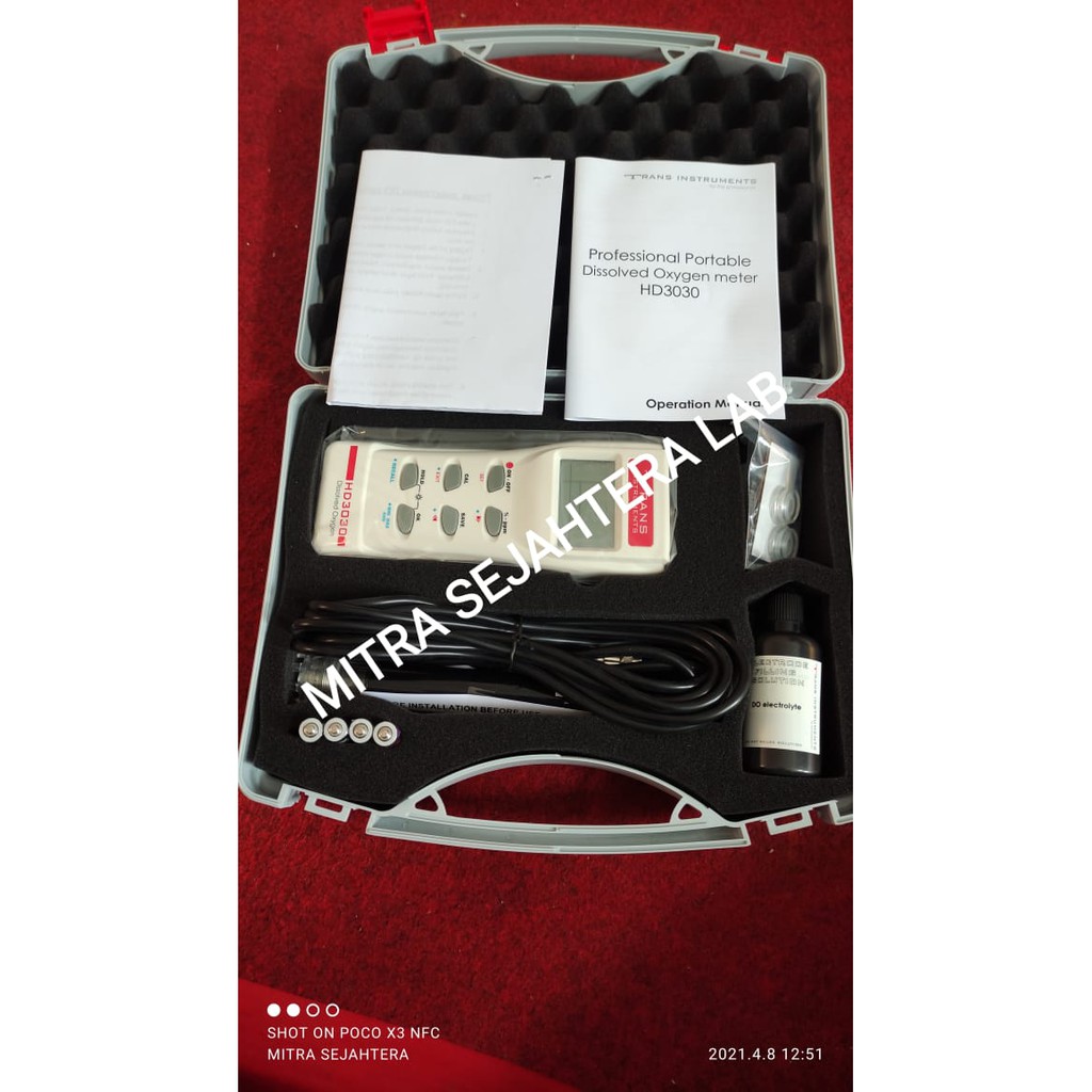 Jual Trans Instrument Portable Dissolved Oxygen Meter HD3030 for DO and ...