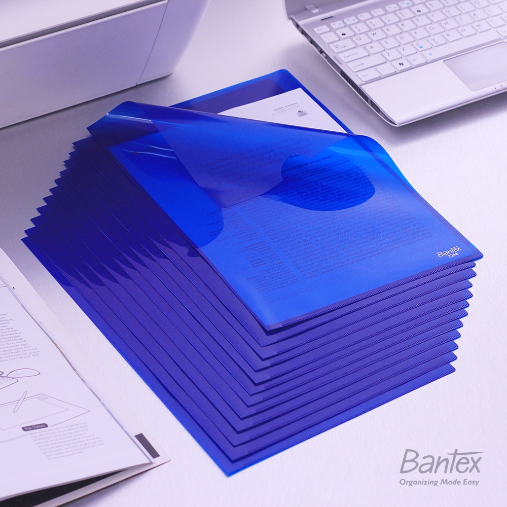 Map L Plastik Bening Clear Sleeve L Folder Folio F4 Blue 2248 01G