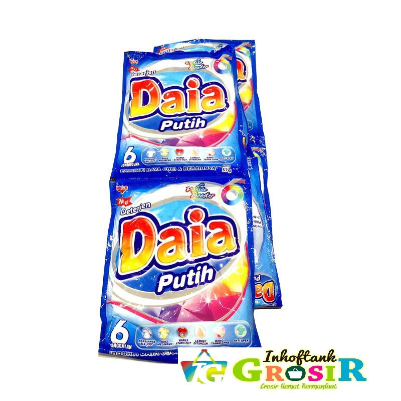 Jual DETERJEN DAIA PUTIH WHITE BOOSTER ec 1000 RENCENG (isi 6pcs ...