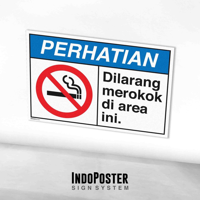 Jual Stiker Safety Sign Rambu K3 ANSI Dilarang Merokok Di Area Ini ...