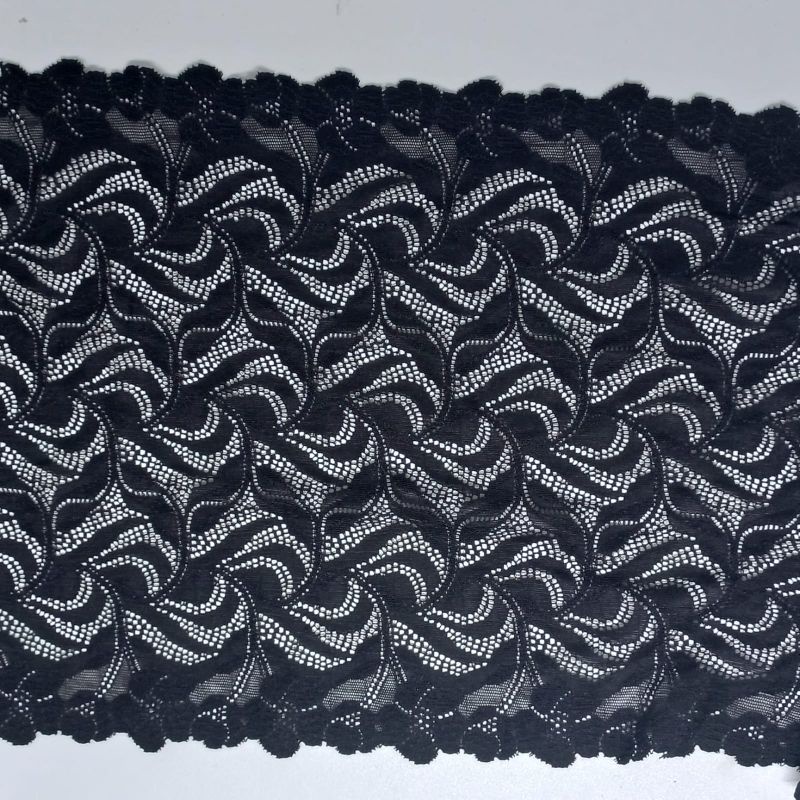 Jual renda stretch hitam 26 cm.per meter | Shopee Indonesia