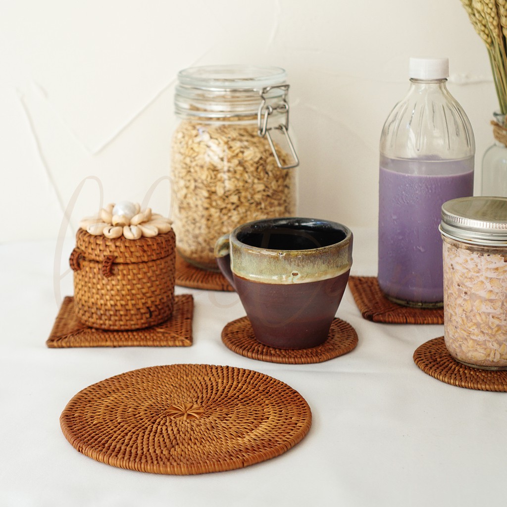 Jual KOWA - Rattan Coaster | Tatakan Gelas Rotan Bali | Tatakan Ate ...
