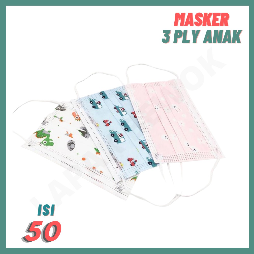 Jual MASKER ANAK 3PLY KIDS CHILD MASK MOTIF EARLOOP 50pcs | Shopee ...