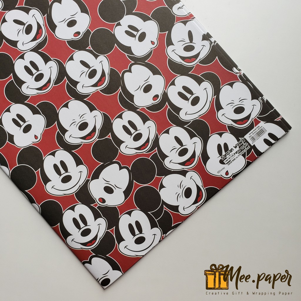 Jual Kertas Kado Sansan Wawa Motif Mickey Mouse 03 Red And White Bungkus Wrapping Paper 2728