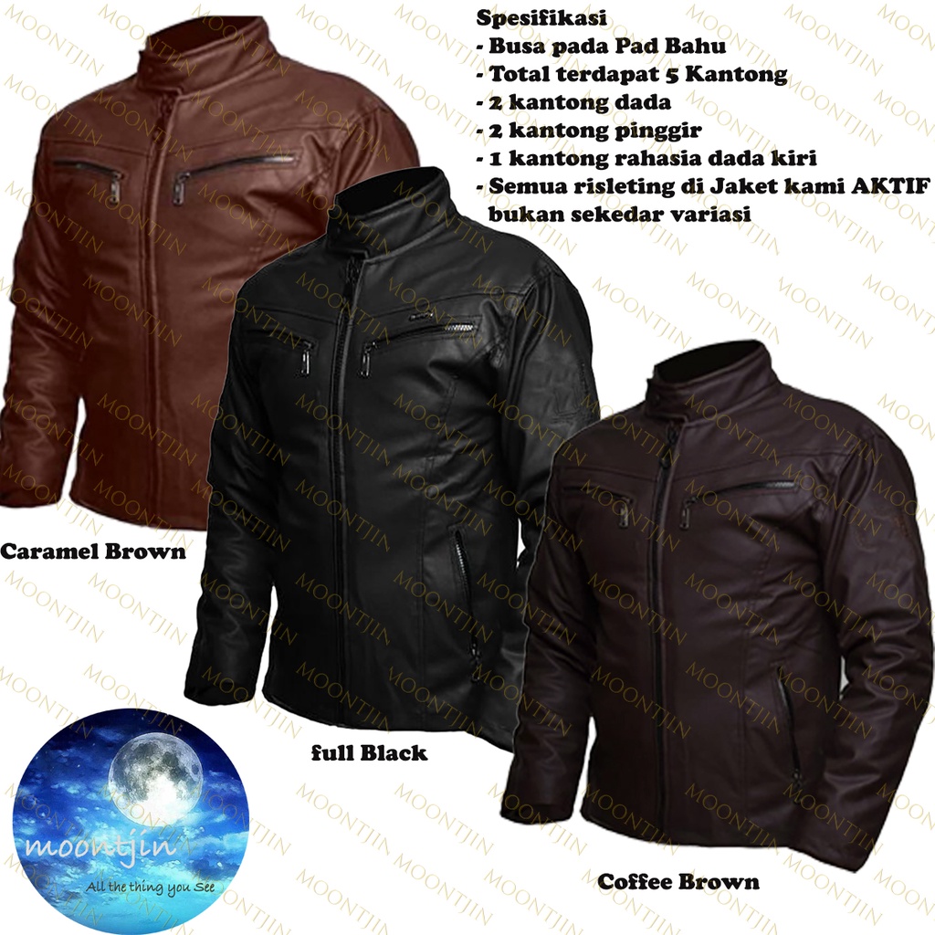 Jual Jaket Kulit Motor Pria Anti Air Dan Angin Model Banker Racing ...