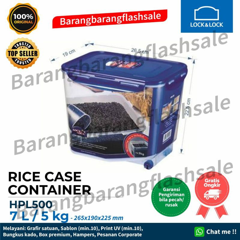 Jual Lock n Lock Rice Case Box 7L 5kg Wadah beras dispenser beras ...