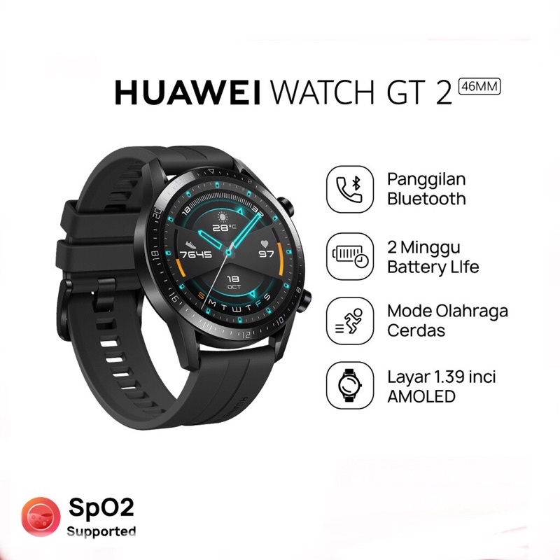 Jual Huawei Watch GT 2 46MM SmartWatch Pria SpO2 Monitoring 2 Week Battery Life Garansi Resmi Huawei 1 Tahun Shopee Indonesia