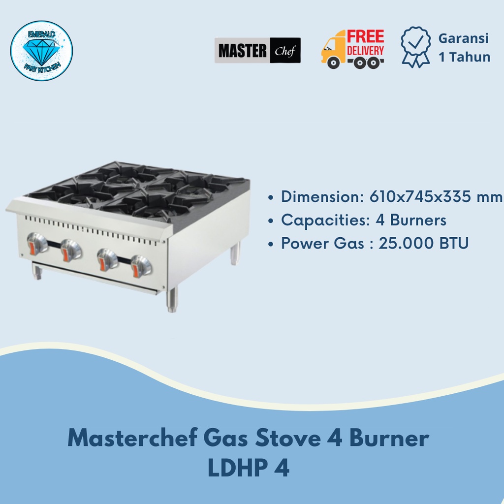 Jual Masterchef Gas Stove 4 Burner - Ldhp 4 Kompor Gas 4 Tungku ...