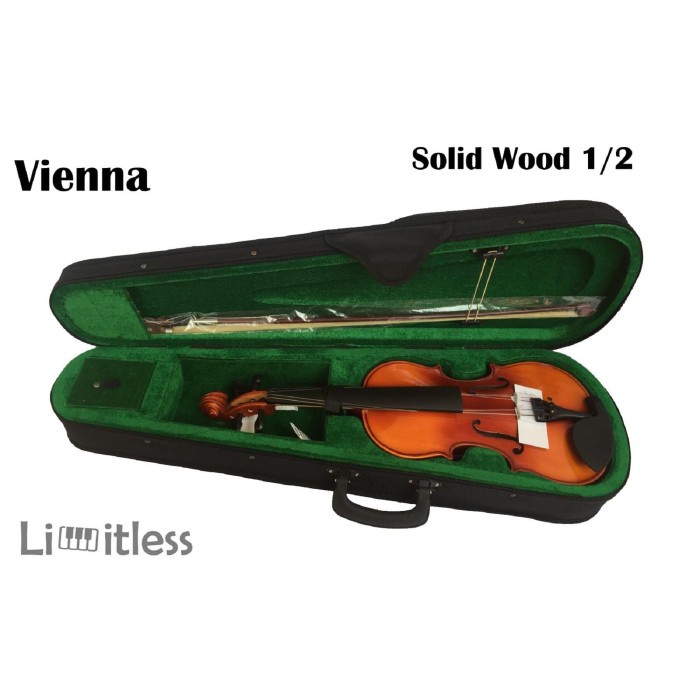 Jual Gesek Musik Alat Biola Vienna 1 2 Violin Solid Wood Original