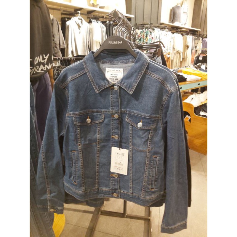 Jaket jeans wanita pull sales and bear