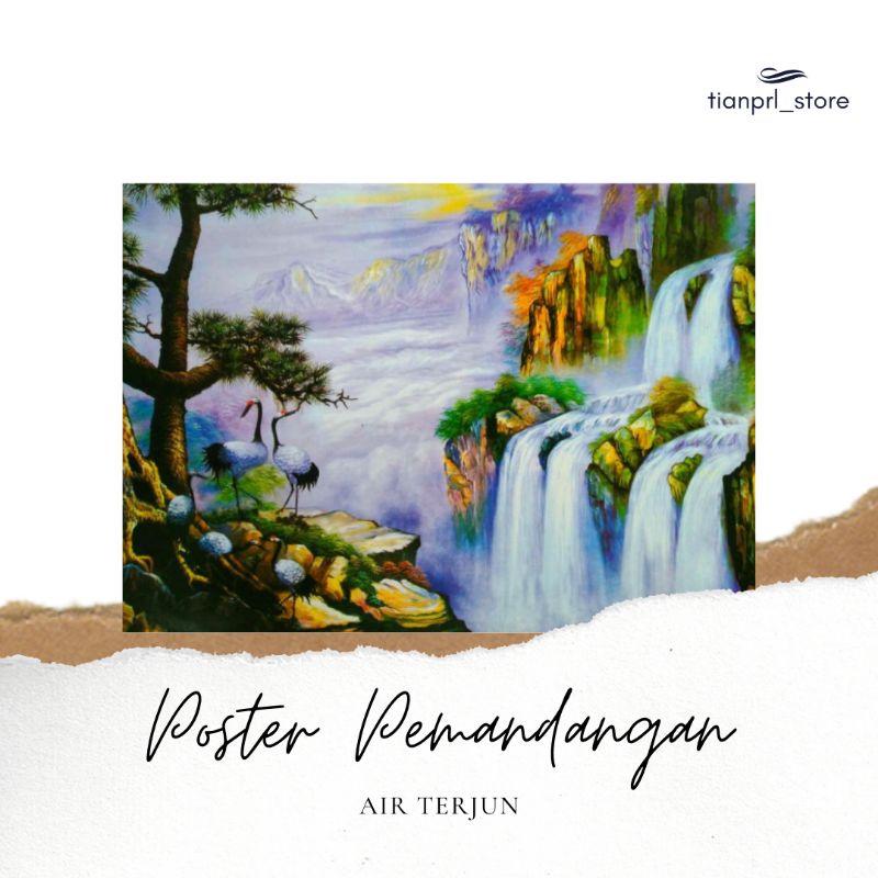 Jual POSTER PEMANDANGAN ALAM AIR TERJUN | Shopee Indonesia