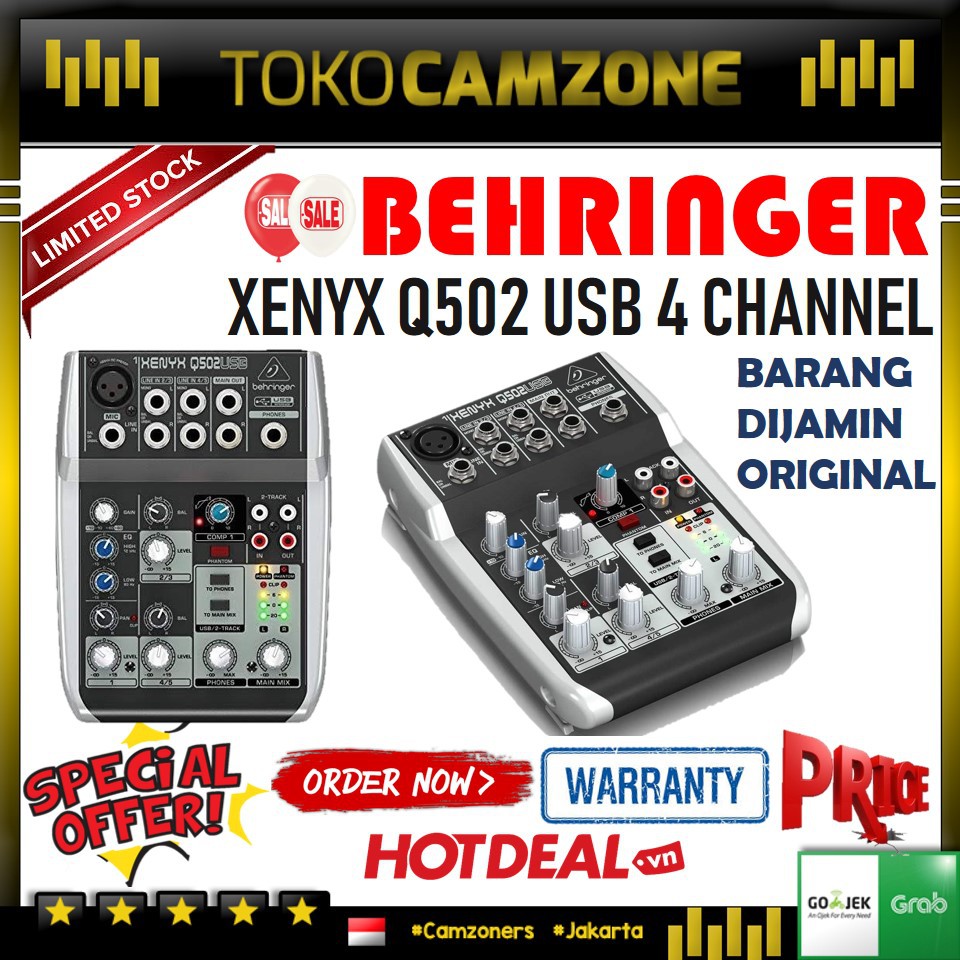 Jual Behringer Xenyx Q502 USB 4 Channel Mixer Shopee Indonesia