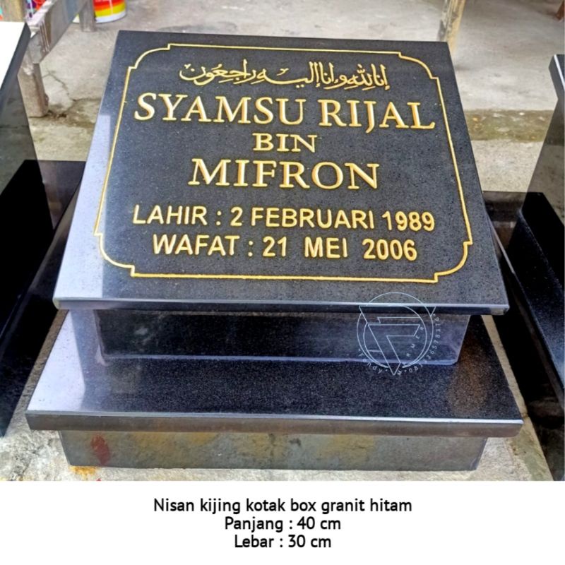 Jual Nisan kijing model box granit hitam 40x30 free ongkir jawa ...