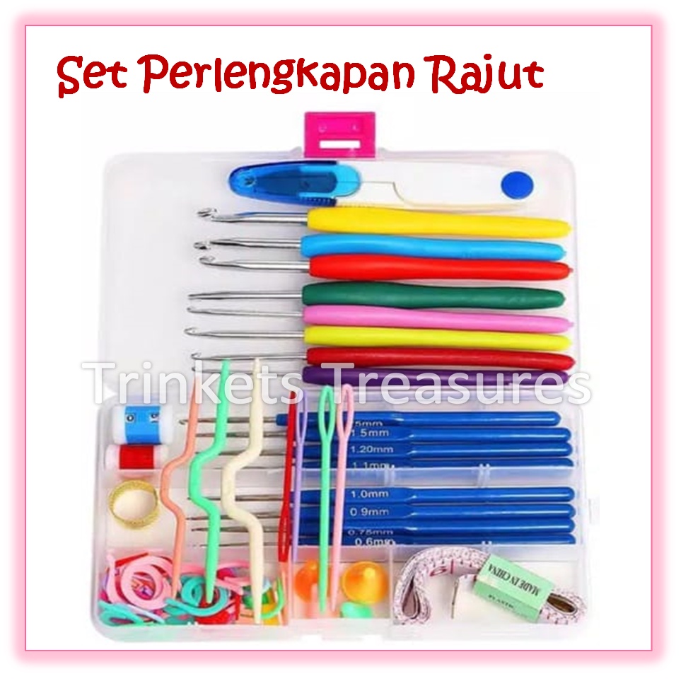 Jual Set Perlengkapan Rajut lengkap murah ekonomis crochet tools alat ...