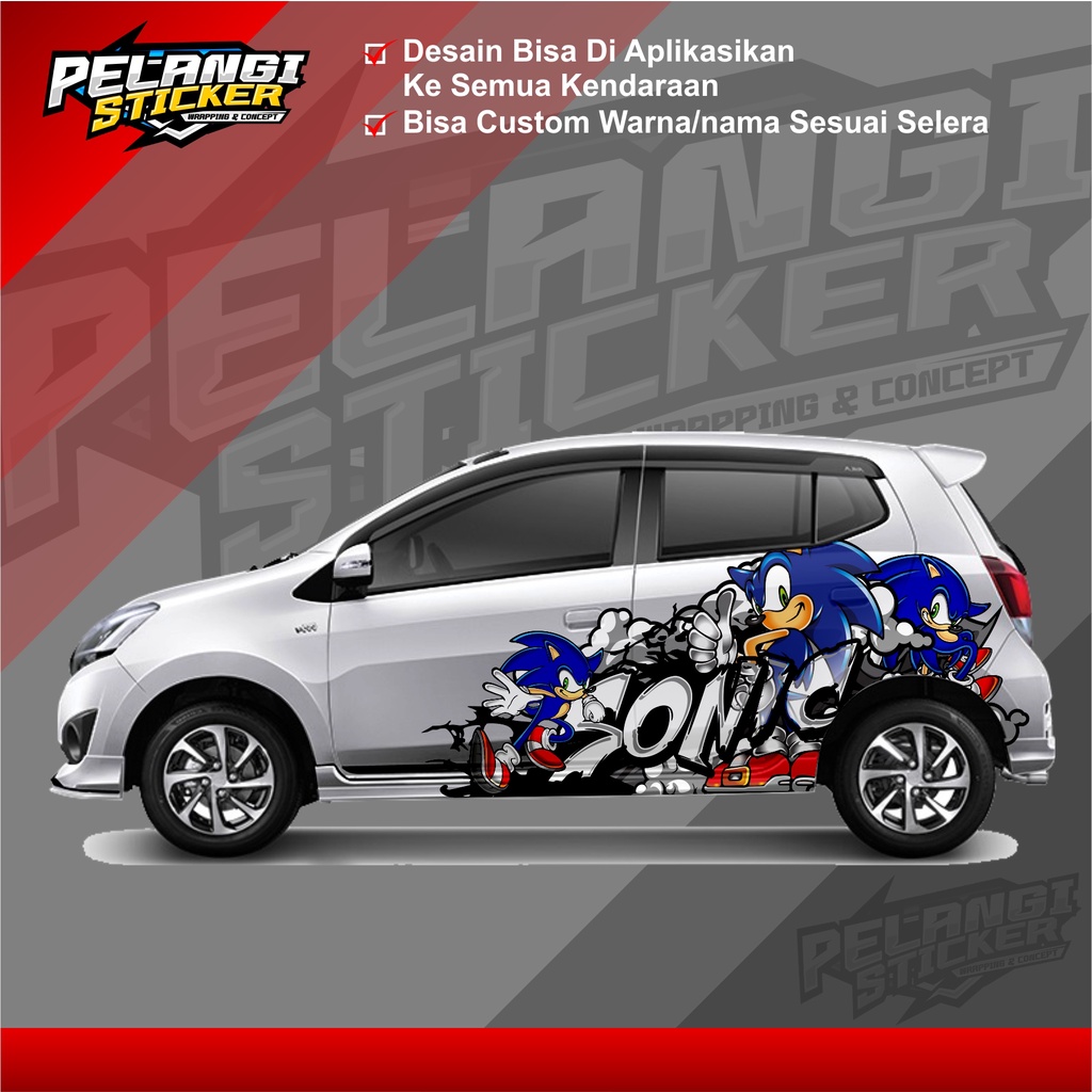 Jual Decal Stiker Mobil Custom Honda Jazz Agya Sigra Yaris Mobilio