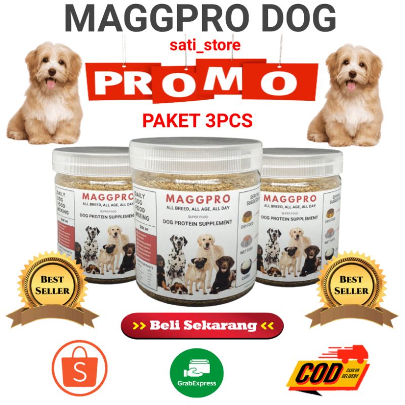 Jual PAKET PROMO Maggpro Dog Foods suplemen vitamin protein Makanan ...