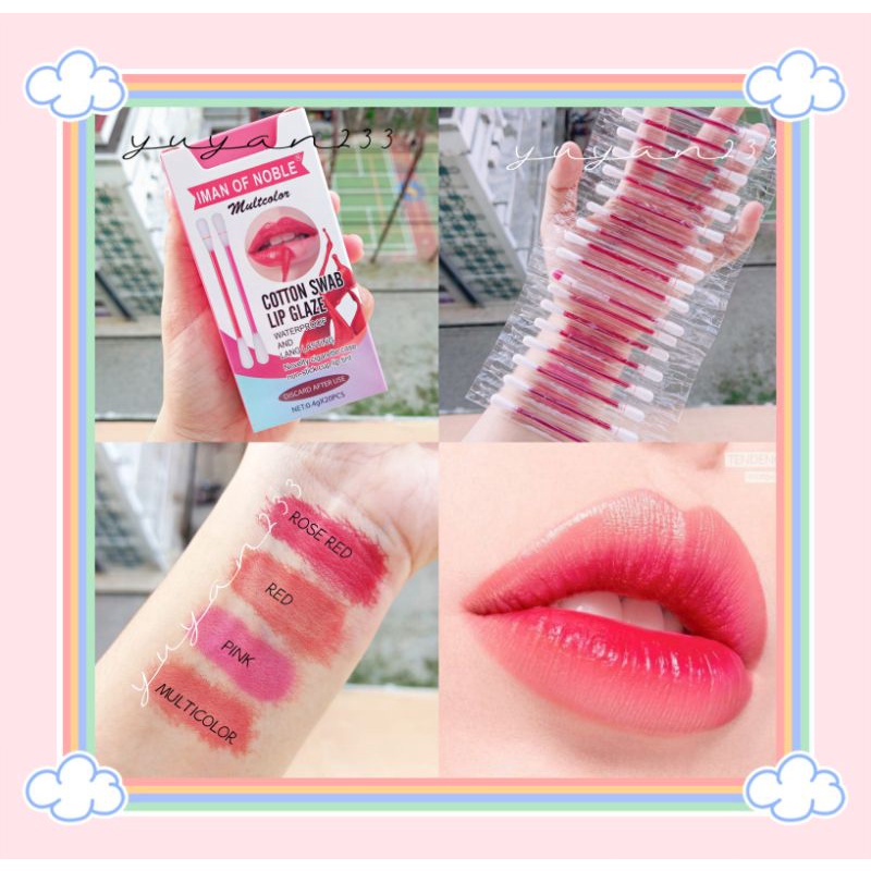 Jual PROMO PERPACK!!!LIP TINT/LIP GLAZE COTTON SWAB/COTTON BUD IMAN OF