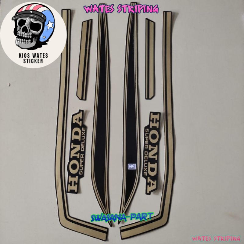 Jual Striping Sticker Lis Les Polet Honda Gl 100 Gl100 Gold Hitam List