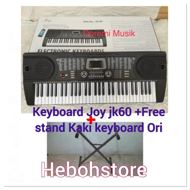 Jual keyboard PIANO JOY JK 60 ORIGINAL+FREE kaki stand keyboard(1set ...