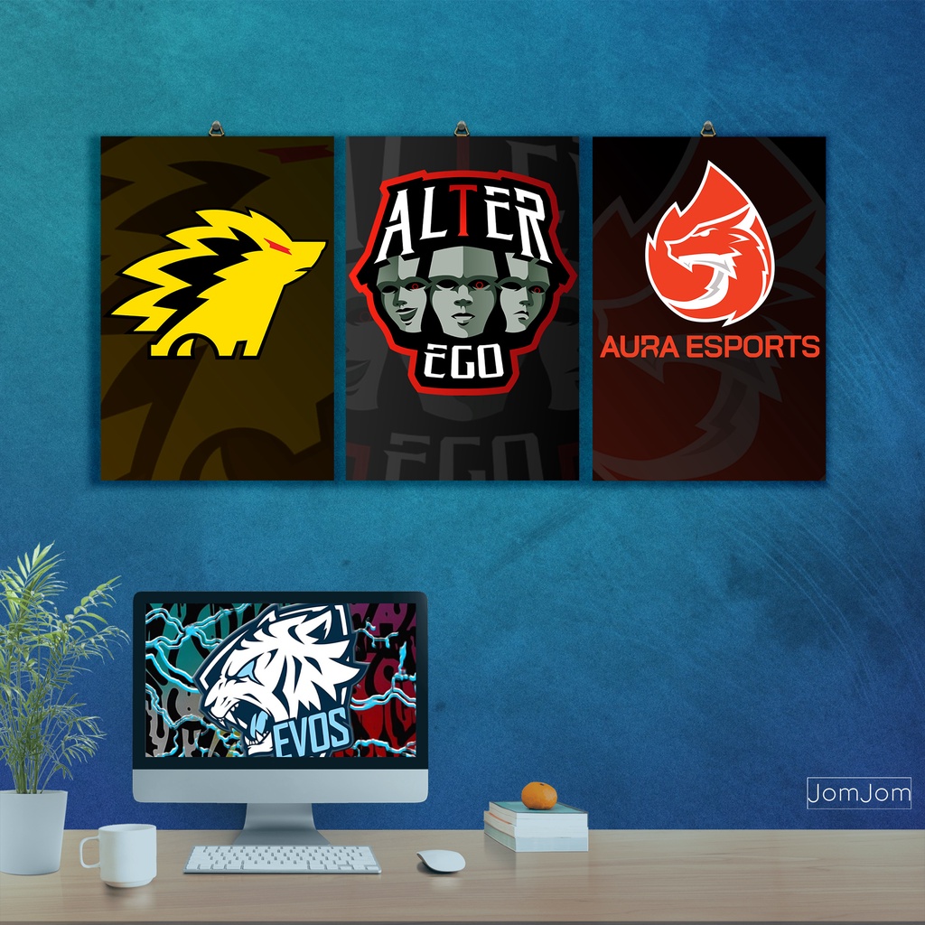 Jual Poster Bingkai Logo Team E-Sport Evos Onic rrq alter ego Bigetron ...