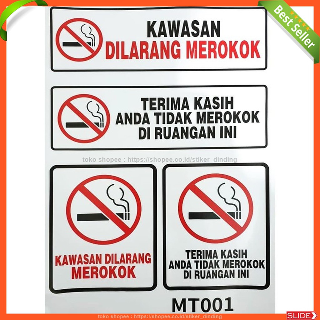 Jual STIKER TULISAN DILARANG MEROKOK NO SMOKING 4 LABEL 30X45 | Shopee ...