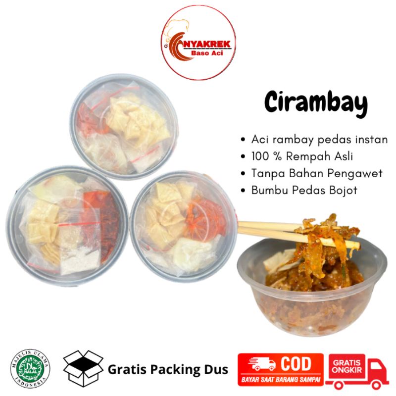 Jual Cirambay Mie Aci Ngambay Cimol Panjang Bojot Pedas Chilli Oil