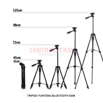 Tripod YUNTENG VCT 5208 Remote Bluetooth Tomsis Tripod Penyangga Handphone Kamera Holder U
