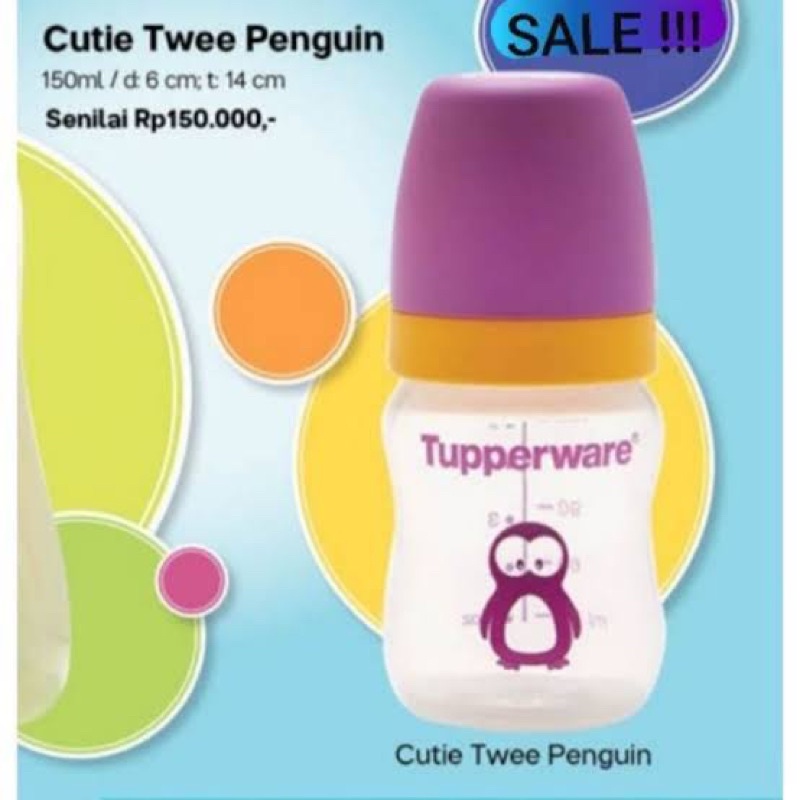Jual Tupperware Cutie Twee Penguin / Botol Susu Dot Bayi Tupperware ...