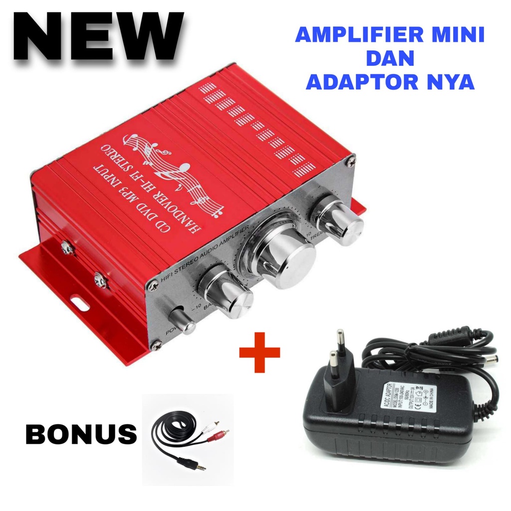 Jual PAKET Amplifier Mini Stereo Dan Adaptor Hi-Fi Speaker | Shopee ...