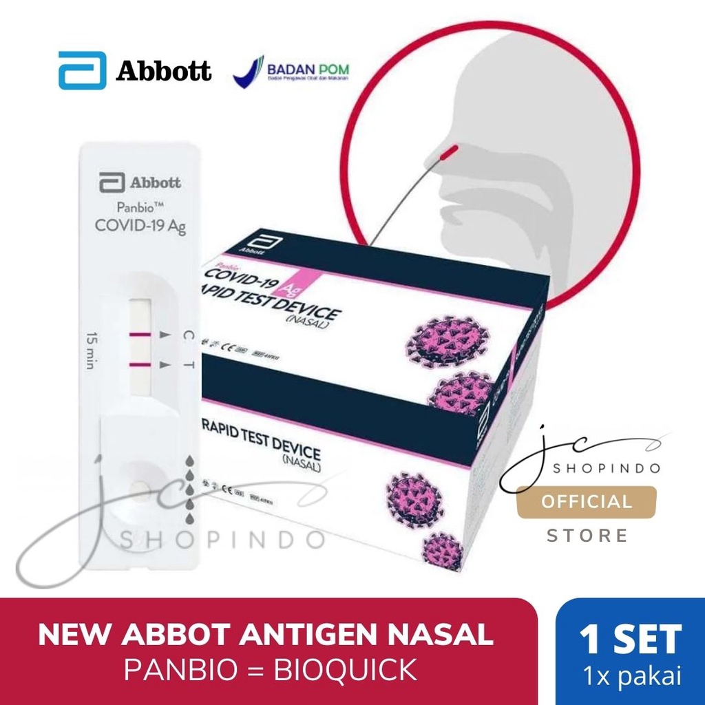 Jual NEW ABBOTT SWAB ANTIGEN PANBIO/BIOQUICK NASAL RAPID TEST