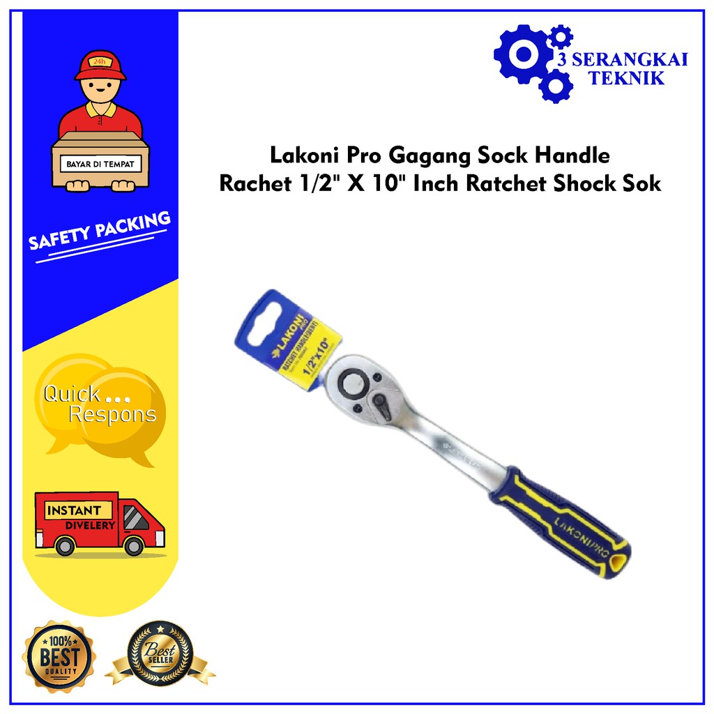 Jual Lakoni Pro Gagang Sock Handle Rachet 1/2