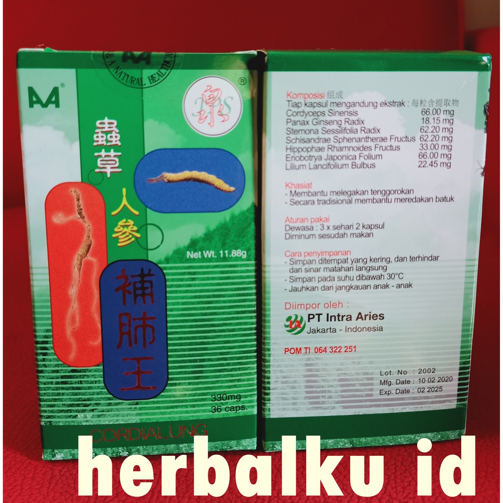 Jual Obat Cina Cordialung Untuk Kesehatan Paru Paru Perokok Tbc