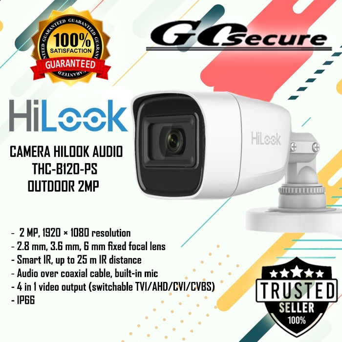 Jual Camera Hilook 2mp Thc B120 Ps Outdoor Audio Fixed Mini Bullet