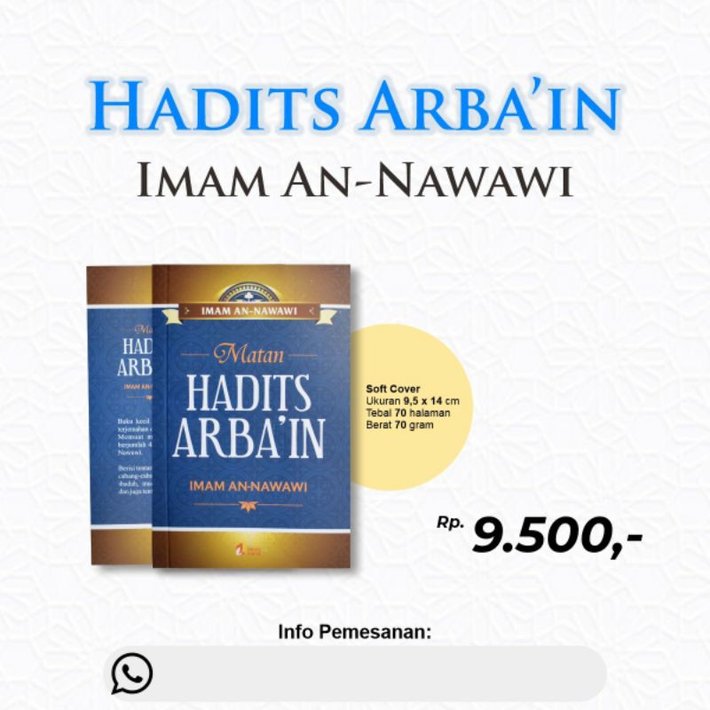 Jual Buku Saku Buku Hadits Arbain Nawawi Matan Dan Terjemah Shopee