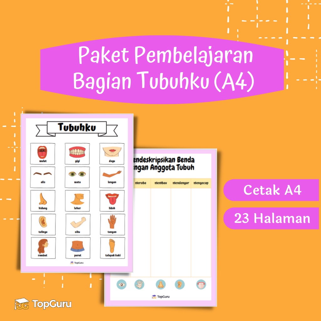 Jual Lembar Aktivitas Tema Diri Sendiri Sub Tema Bagian Tubuhku Untuk ...