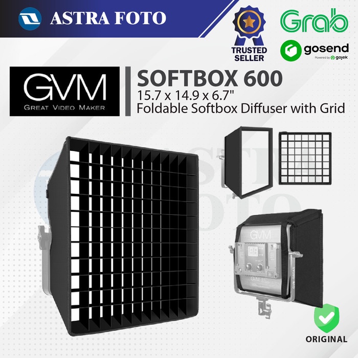 Jual GVM SOFTBOX 600 Foldable Softbox Diffuser with Grid Beehive ...