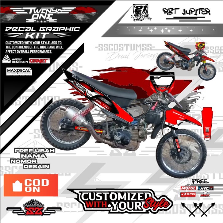 Jual Rbt decal rbt jupiterz-jul-new r 0722⭐JUPITER VEGA NEW motor trail ...