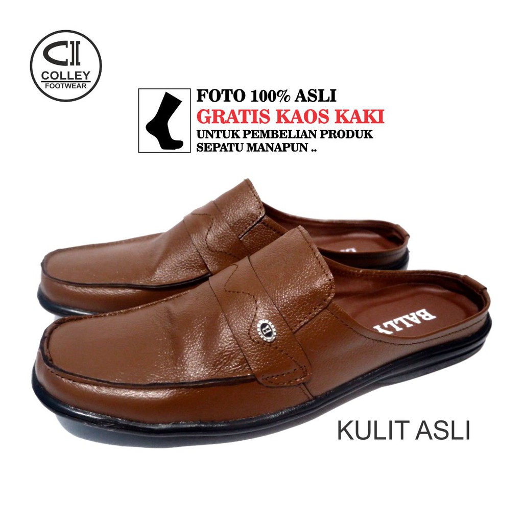 Jual COD - SEPATU BUSTONG PRIA 100% KULIT ASLI / SLOP / CASUAL LEATHER ...